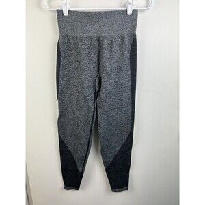 PINK Victoria's Secret Seamless Leggings Crop High Waist Gray/Black Heart Sz M